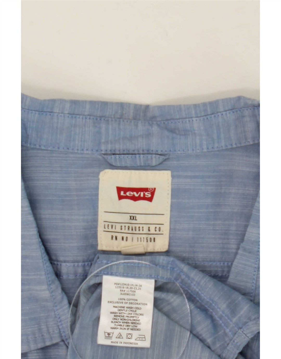 Levi's Mens Short Sleeve Shirt 2XL Blue Cotton