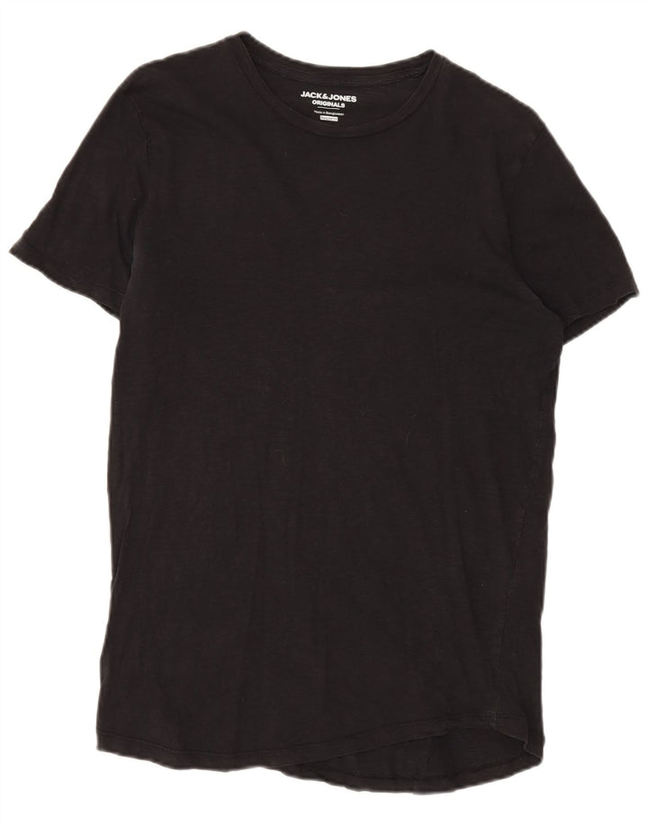 Jack & Jones Mens Regular Fit T-Shirt Top Medium Black Cotton