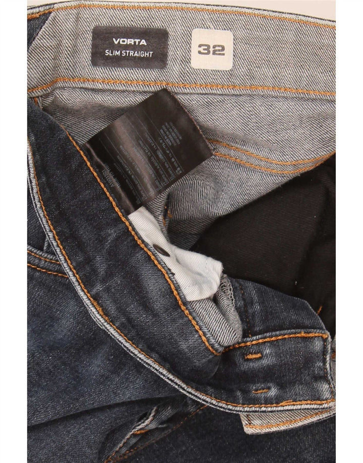 Volcom Mens Vorta Slim Straight Jeans W32 L31 Navy Blue Cotton