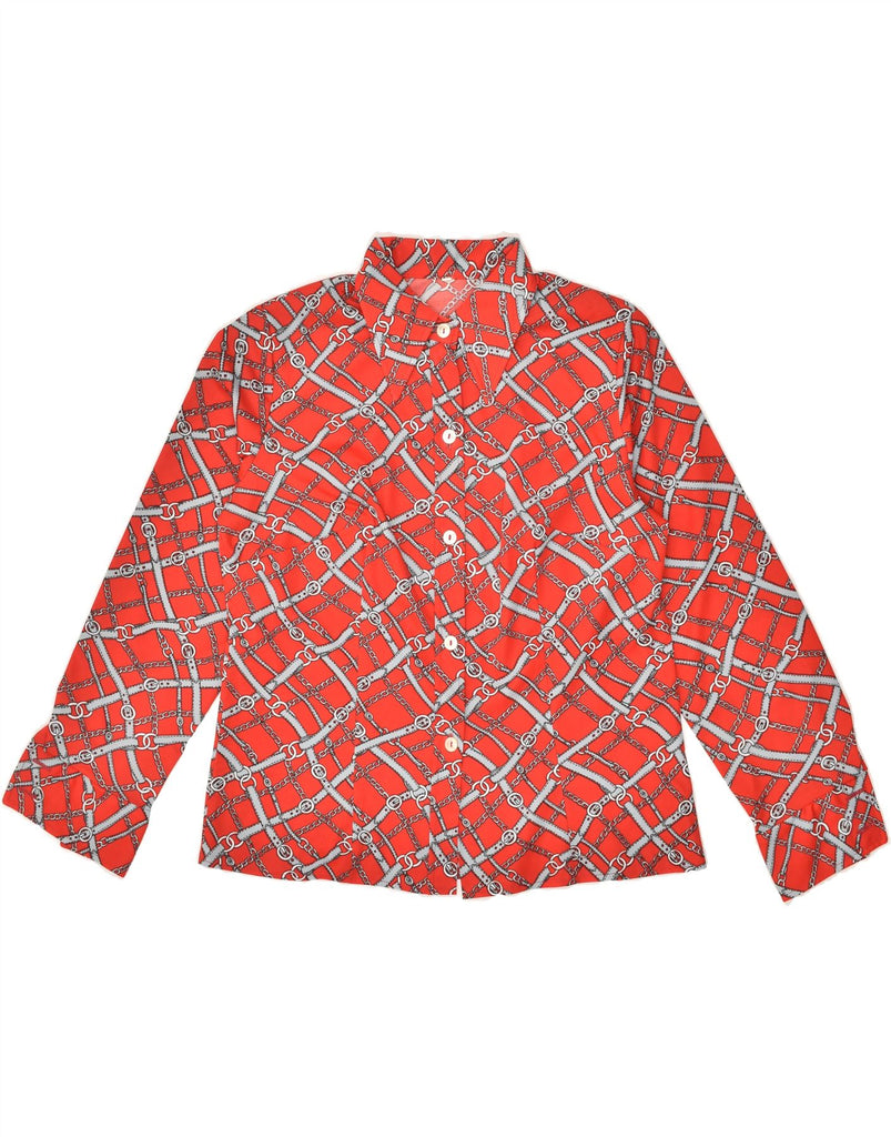 VINTAGE Womens Abstract Pattern Shirt IT 44 Medium Red | Vintage Vintage | Thrift | Second-Hand Vintage | Used Clothing | Messina Hembry 