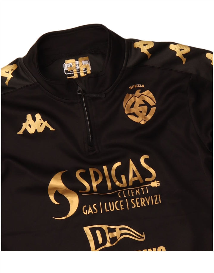 Kappa Mens Spezia Calcio Graphic Pullover Tracksuit Top Large Black