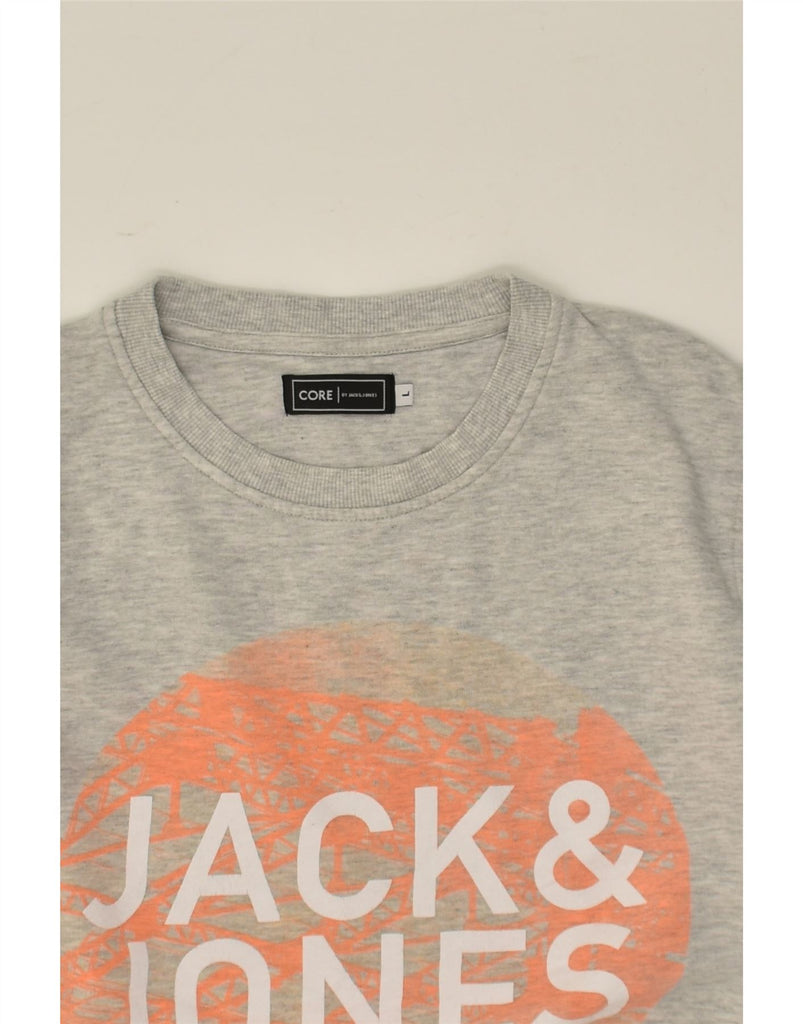 JACK & JONES Mens Graphic Sweatshirt Jumper Large Grey Cotton | Vintage Jack & Jones | Thrift | Second-Hand Jack & Jones | Used Clothing | Messina Hembry 