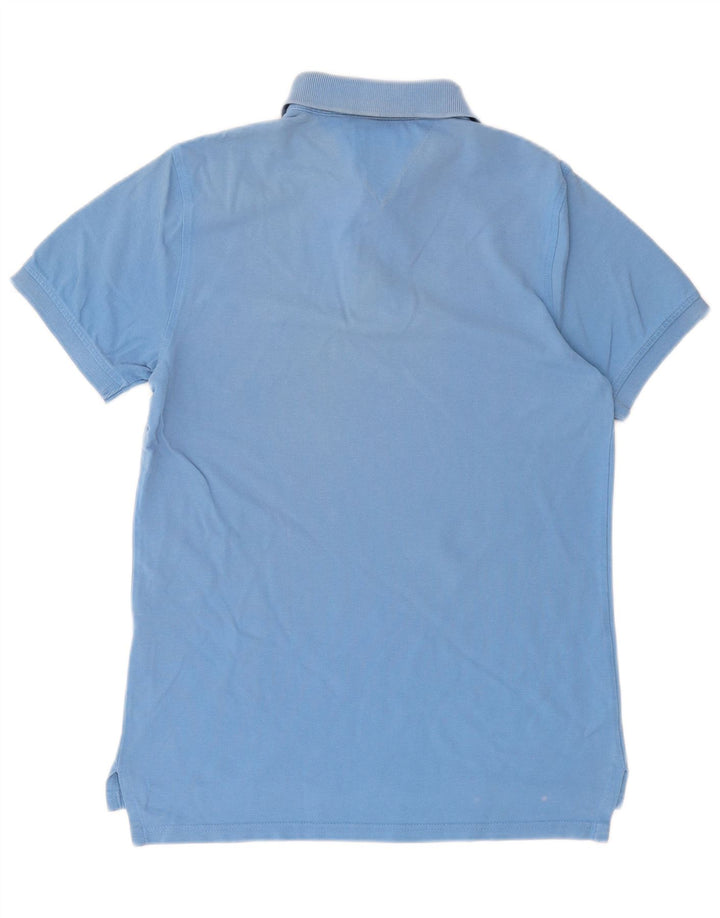 TOMMY HILFIGER Mens Polo Shirt Medium Blue Cotton
