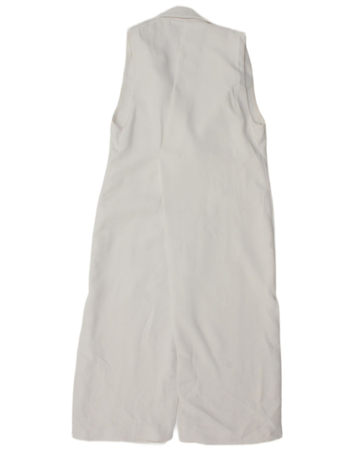 Zara Womens Regular Longline Waistcoat UK 6 XS White