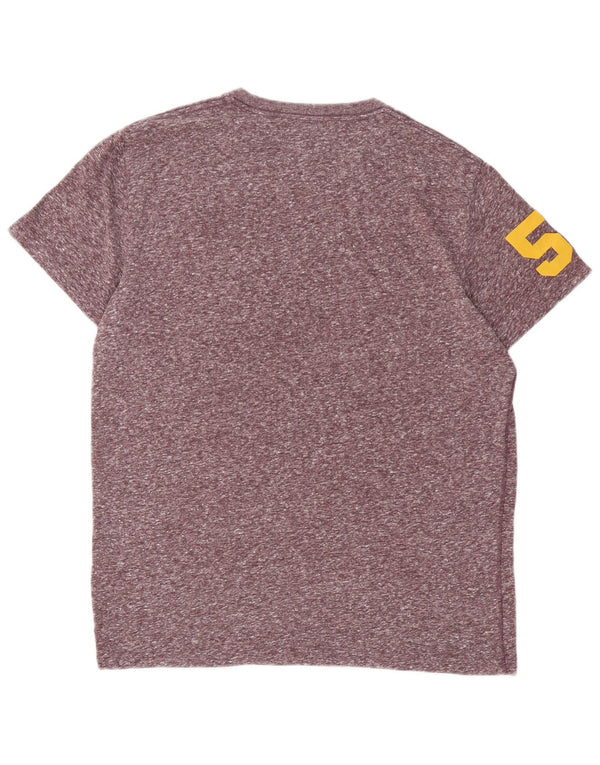 Superdry Mens Graphic T-Shirt Top Large Burgundy Flecked