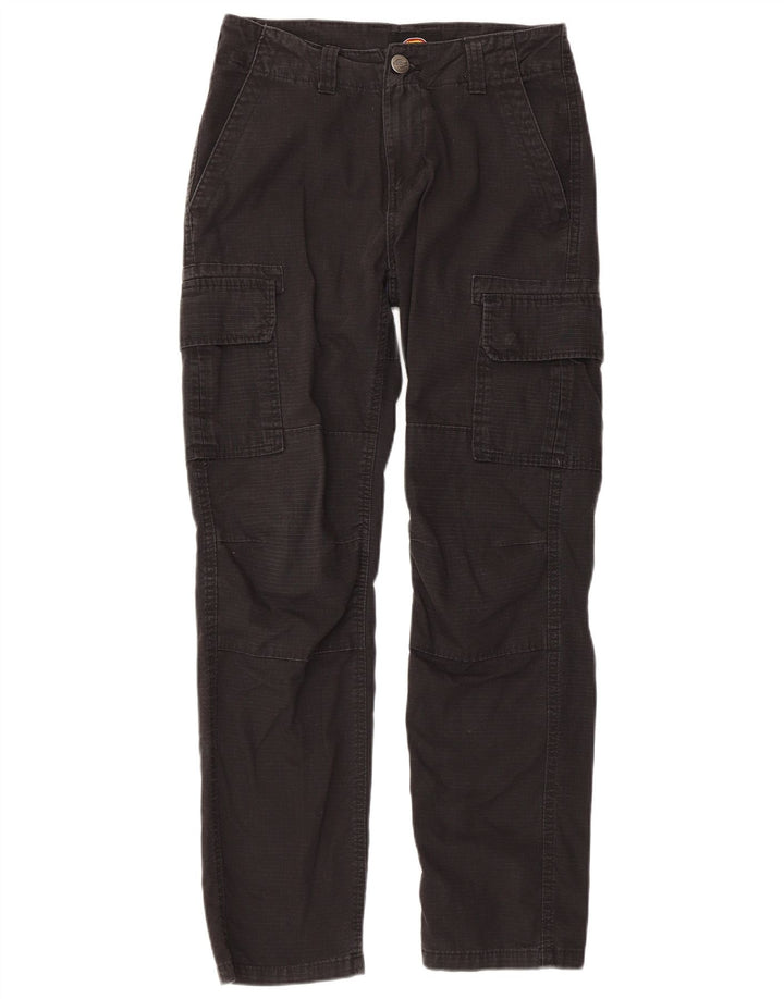 DICKIES Mens Straight Cargo Trousers W28 L29 Black Cotton