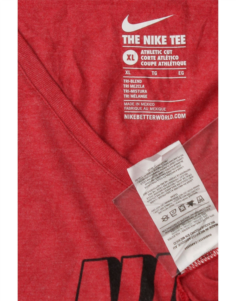 NIKE Womens Athletic Cut Graphic T-Shirt Top UK 18 XL Red Cotton Vintage Nike and Second-Hand Nike from Messina Hembry 