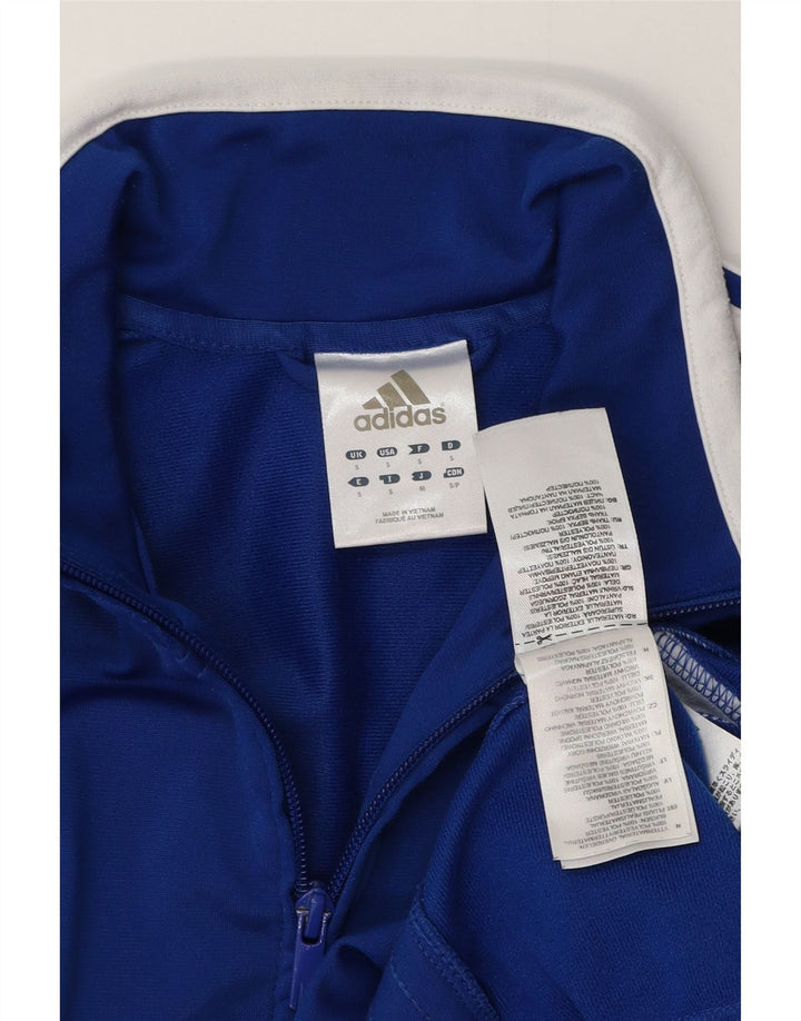 Adidas Mens Tracksuit Top Jacket Small Blue Colourblock Polyester
