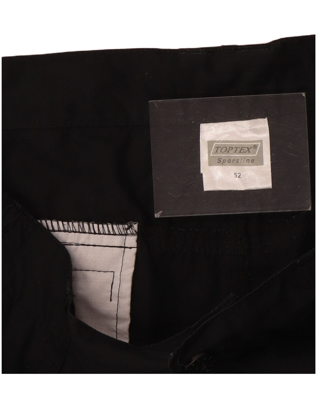 TOPTEX Mens Straight Cargo Trousers IT 52 XL W36 L33 Black Cotton