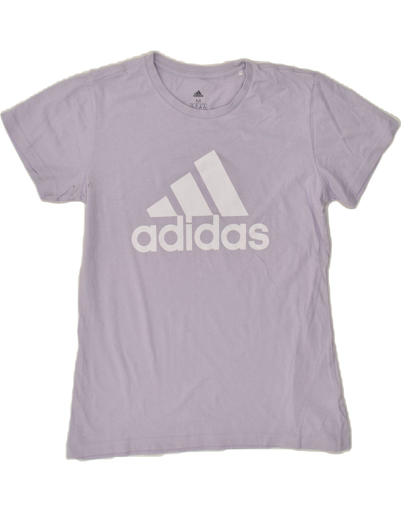 ADIDAS Womens Graphic T-Shirt Top UK 12/14 Medium Purple Cotton | Vintage Adidas | Thrift | Second-Hand Adidas | Used Clothing | Messina Hembry 