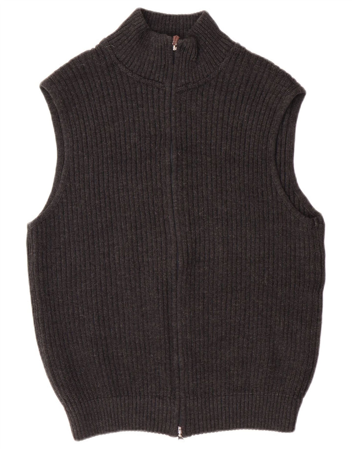 Bramante Mens Cardigan Sweater Medium Grey Virgin Wool