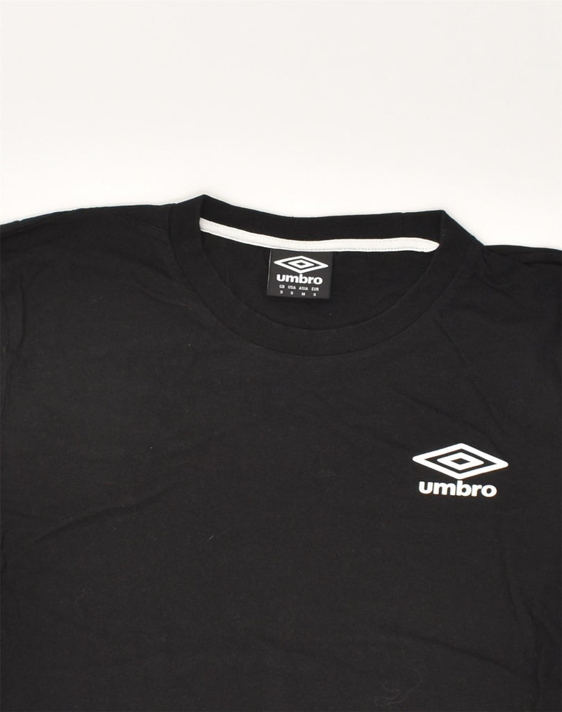 UMBRO Mens T-Shirt Top Small Black Cotton | Vintage Umbro | Thrift | Second-Hand Umbro | Used Clothing | Messina Hembry 