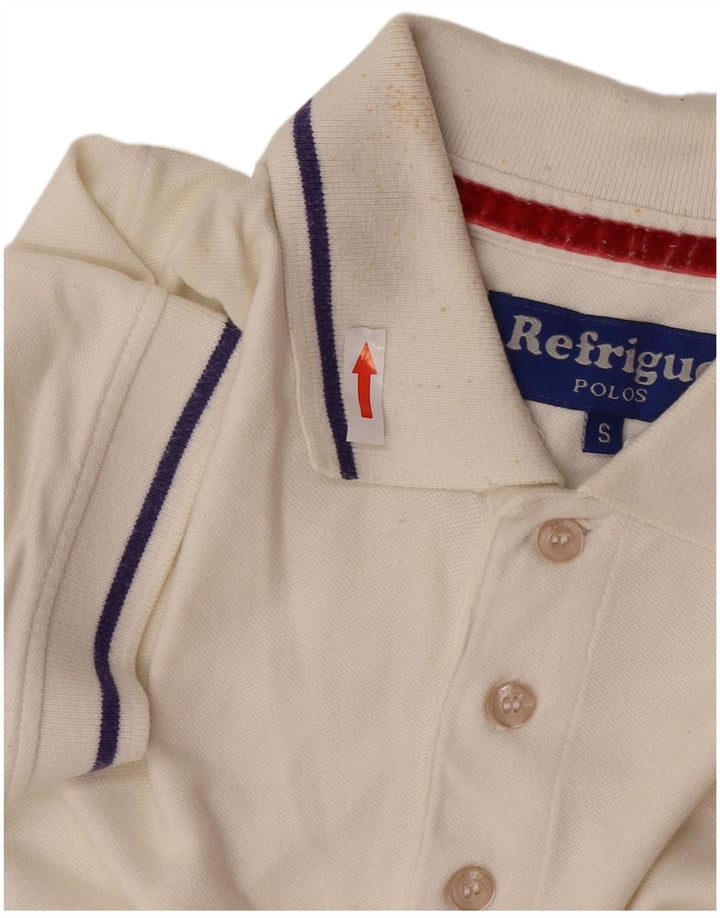 Refrigue Mens Polo Shirt Small White Cotton