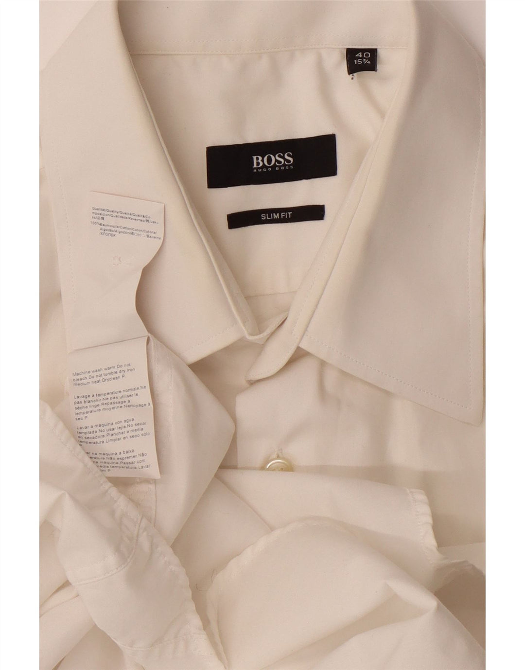 HUGO BOSS Mens Slim Fit Shirt Size 15 1/2 40 Medium White Cotton Vintage Hugo Boss and Second-Hand Hugo Boss from Messina Hembry 