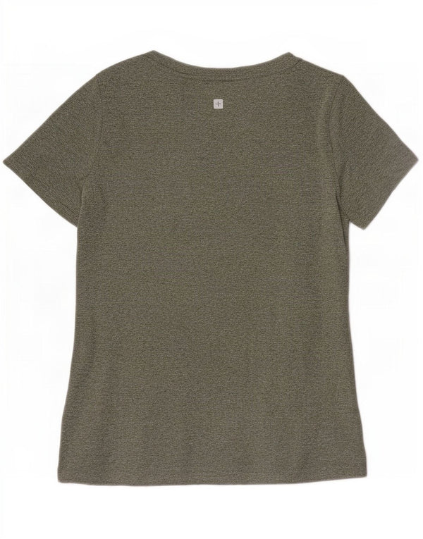 Mountain Warehouse Womens T-Shirt Top UK 10 Small Green Flecked Polyester