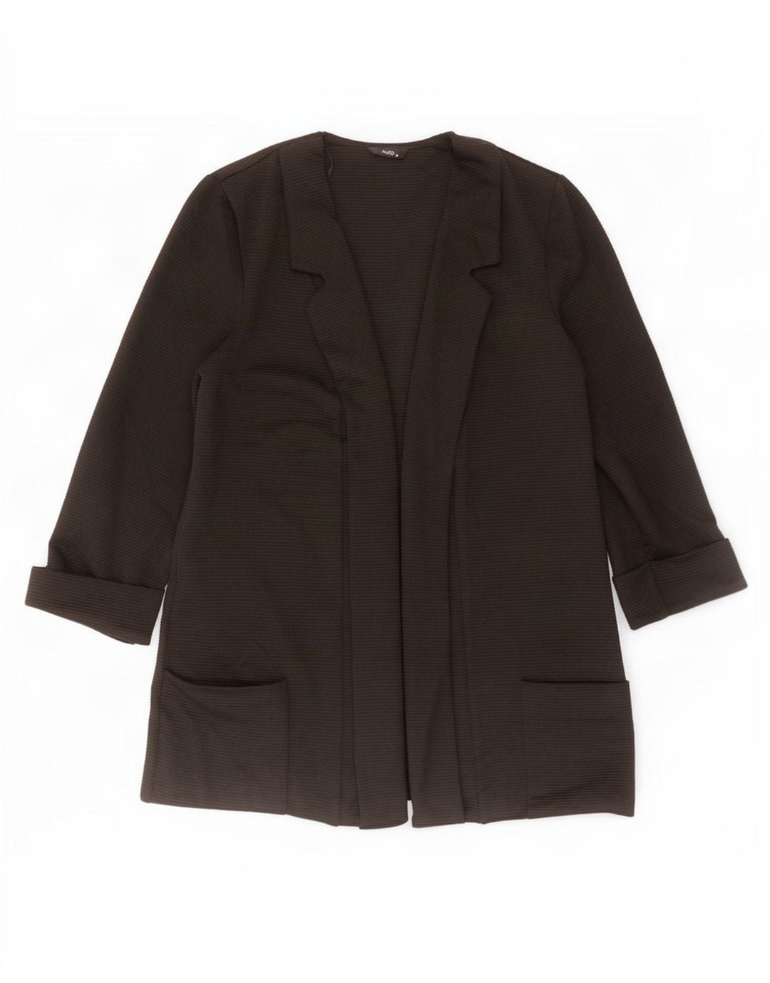 M&Co Womens 3/4 Sleeve Cardigan Top UK 14 Medium Black Polyester