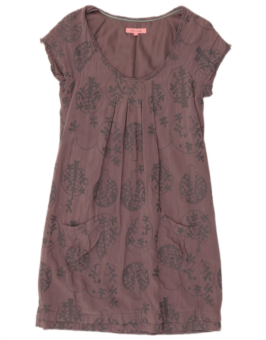 White Stuff Womens Sheath Dress UK 10 Small Grey Floral Viscose