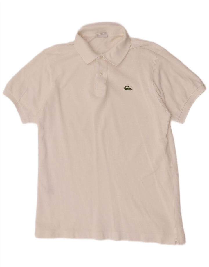 Lacoste Mens Polo Shirt Size 4 Medium White Cotton