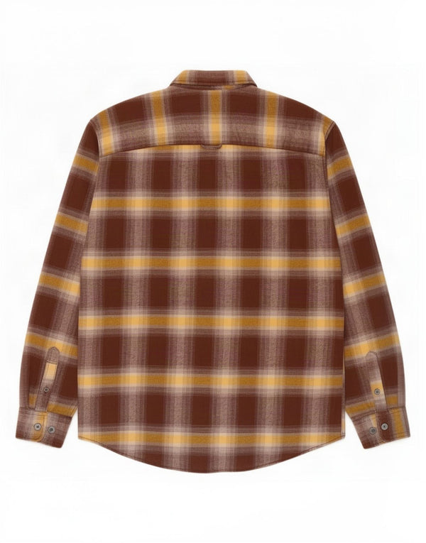 Jack & Jones Mens Flannel Shirt Medium Brown Check Cotton