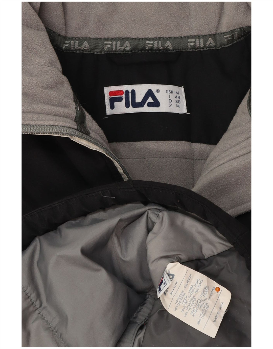 FILA Womens Padded Jacket IT 44 Medium Black Polyester