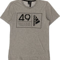 ADIDAS Mens Graphic T-Shirt Top Small Grey Cotton Vintage Adidas and Second-Hand Adidas from Messina Hembry 
