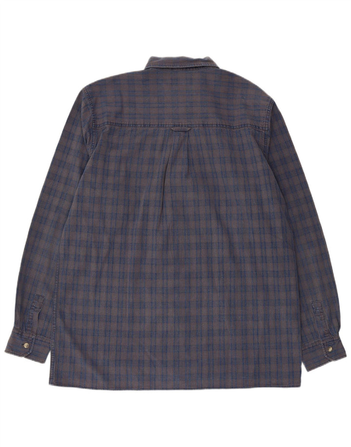 Lee Mens Flannel Shirt XL Grey Check Cotton