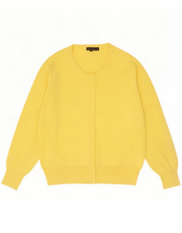 Marks & Spencer Womens Cardigan Sweater UK 20 2XL Yellow Cotton