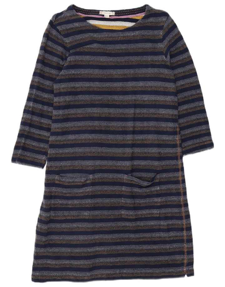 White Stuff Womens Long Sleeve Shift Dress UK 14 Medium Navy Blue Striped