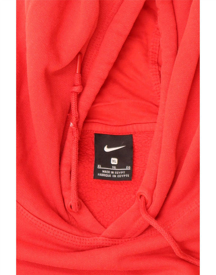 Nike Mens Hoodie Jumper XL Red Cotton