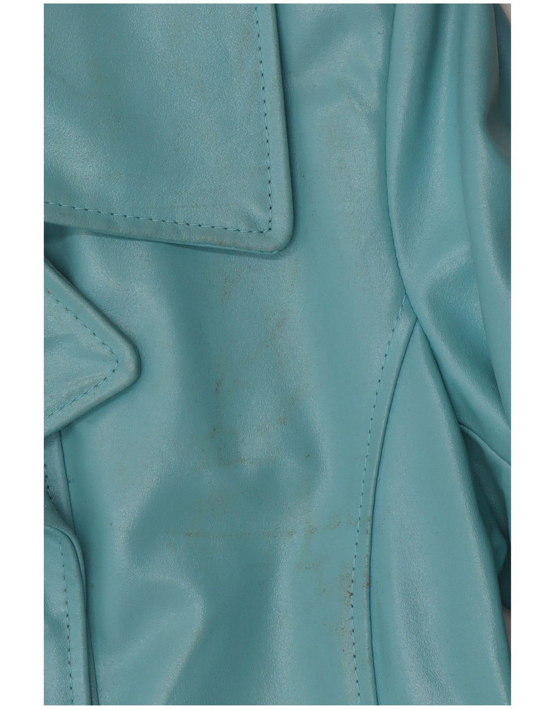 VINTAGE Womens Leather Jacket UK 10 Small Blue Leather