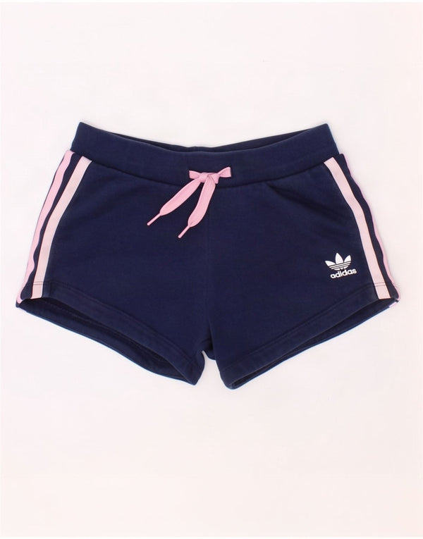 Adidas Girls Sport Shorts 7-8 Years Navy Blue Cotton