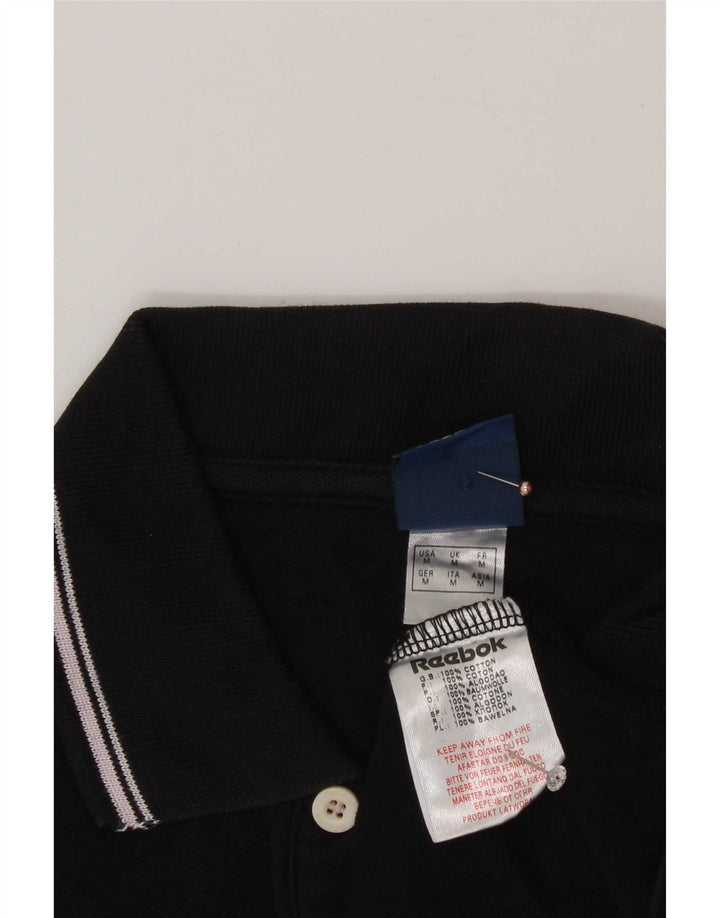 Reebok Mens Polo Shirt Medium Black Cotton