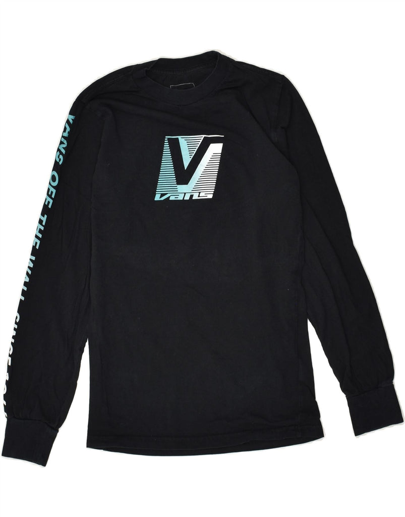 VANS Womens Graphic Top Long Sleeve UK 4 XS Black Cotton | Vintage Vans | Thrift | Second-Hand Vans | Used Clothing | Messina Hembry 