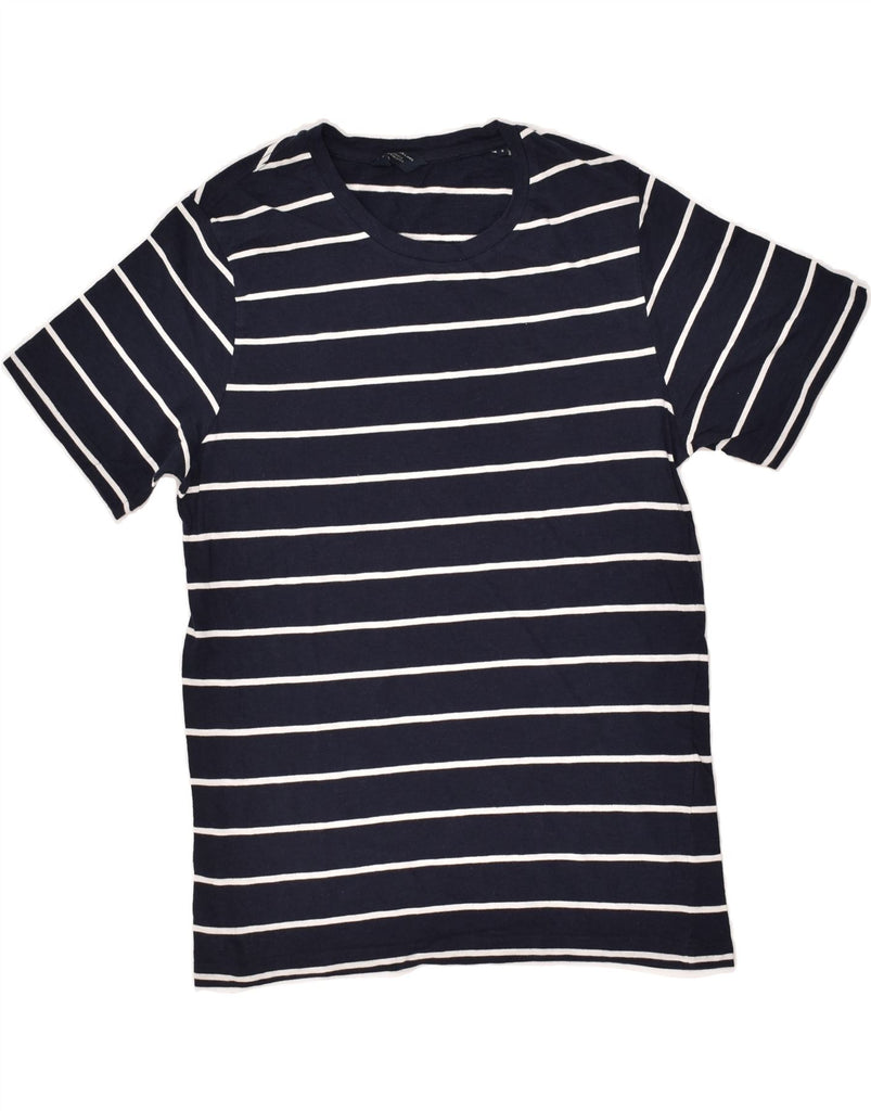 JACK & JONES Womens T-Shirt Top UK 18 Small Navy Blue Striped Cotton | Vintage Jack & Jones | Thrift | Second-Hand Jack & Jones | Used Clothing | Messina Hembry 