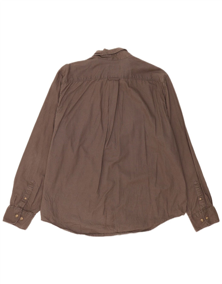 Eddie Bauer Mens Shirt 2XL Brown Cotton