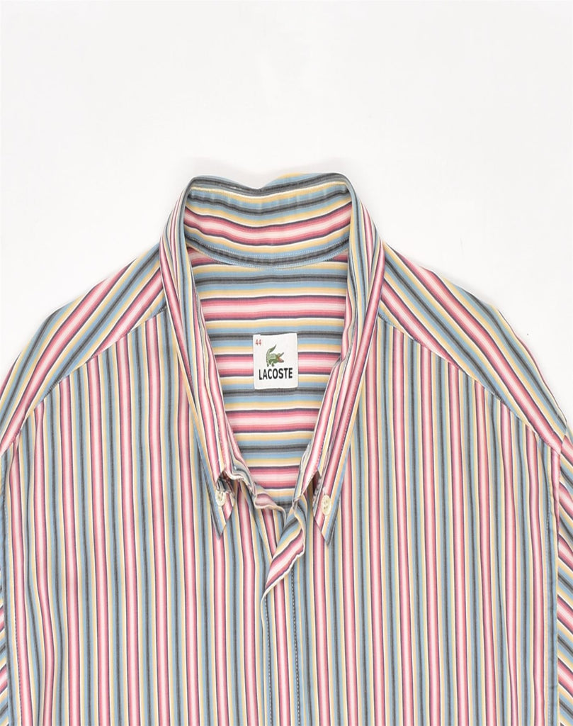 LACOSTE Mens Shirt Size 44 XL Red Striped Cotton | Vintage | Thrift | Second-Hand | Used Clothing | Messina Hembry 