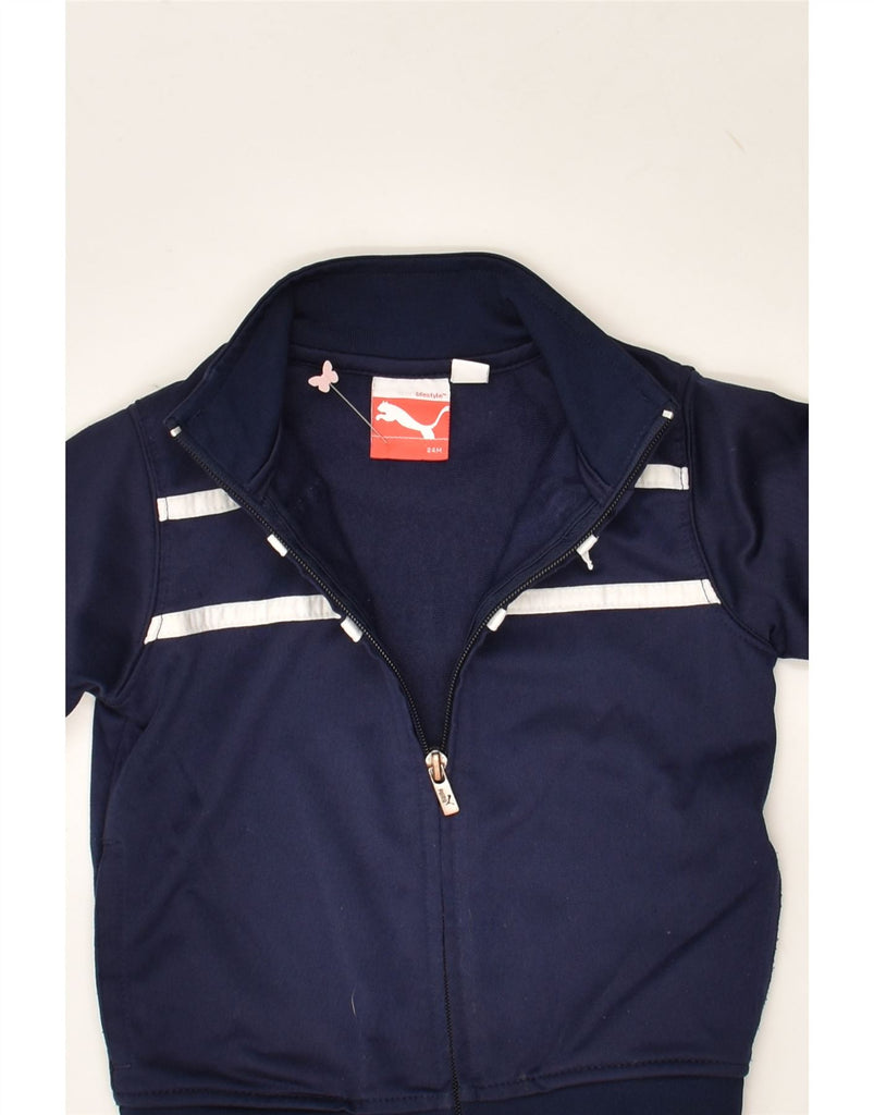 PUMA Baby Boys Tracksuit Top Jacket 18-24 Months Navy Blue Polyester | Vintage Puma | Thrift | Second-Hand Puma | Used Clothing | Messina Hembry 