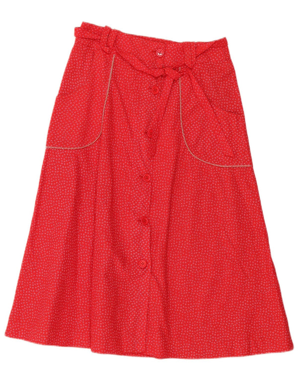Vintage Womens A-Line Skirt IT 42 Medium W28 Red Floral