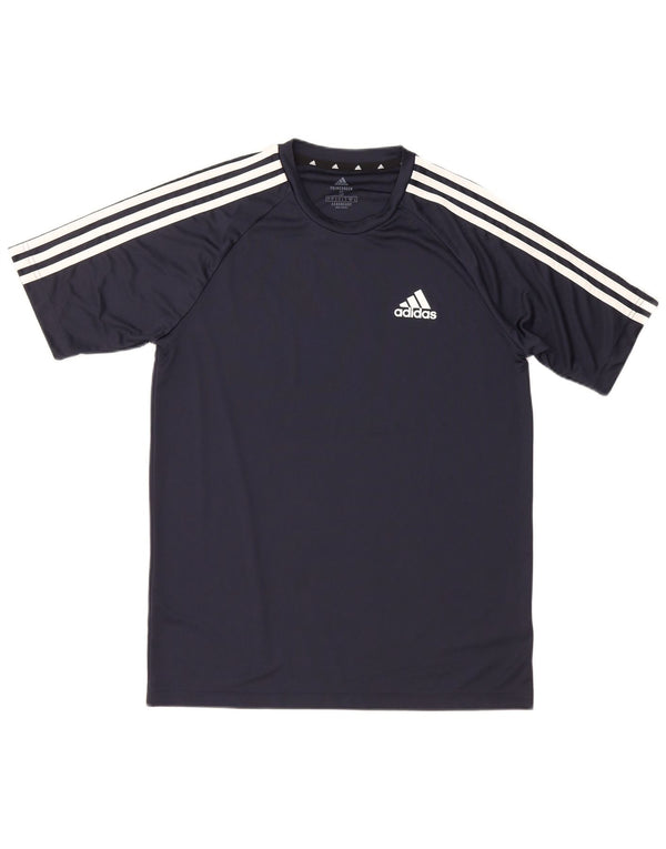 Adidas Mens T-Shirt Top Small Navy Blue Polyester
