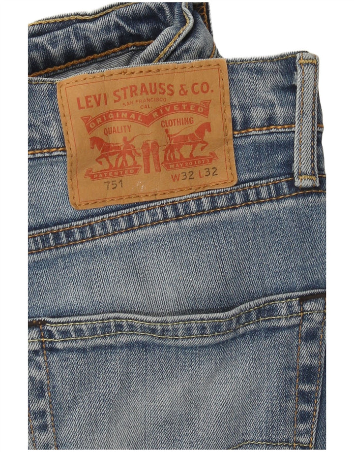 Levi's Mens 751 Straight Jeans W32 L32 Blue Cotton