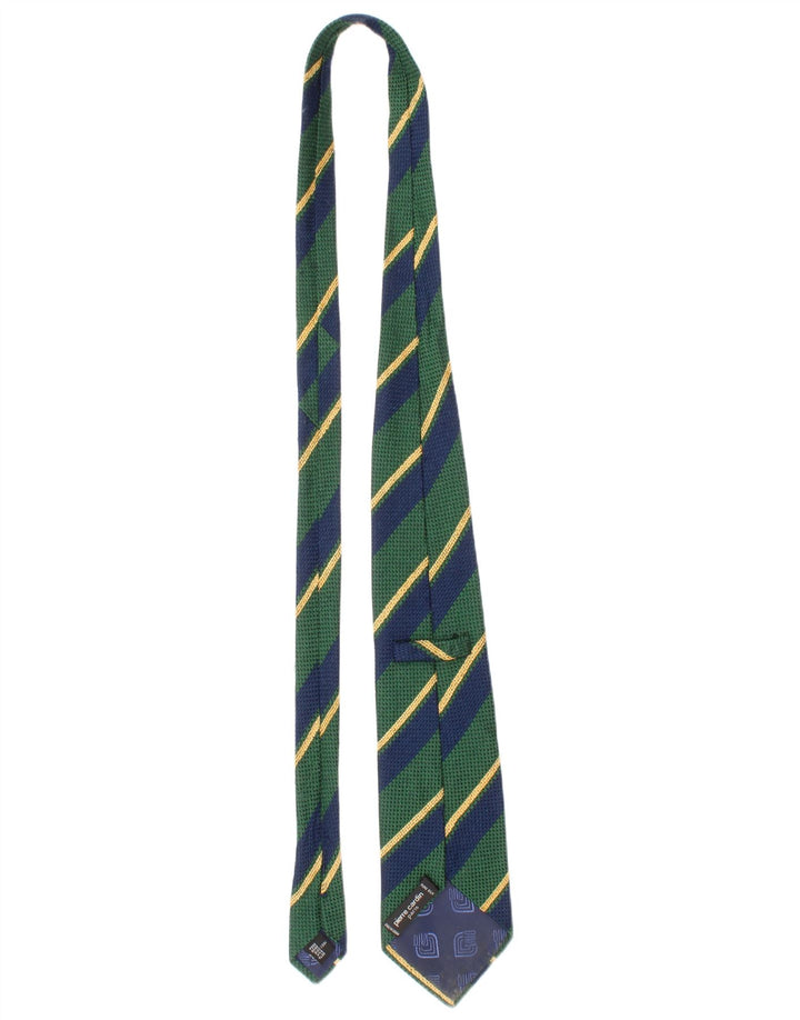 Pierre Cardin Mens Tie One Size Green Striped Silk Classic