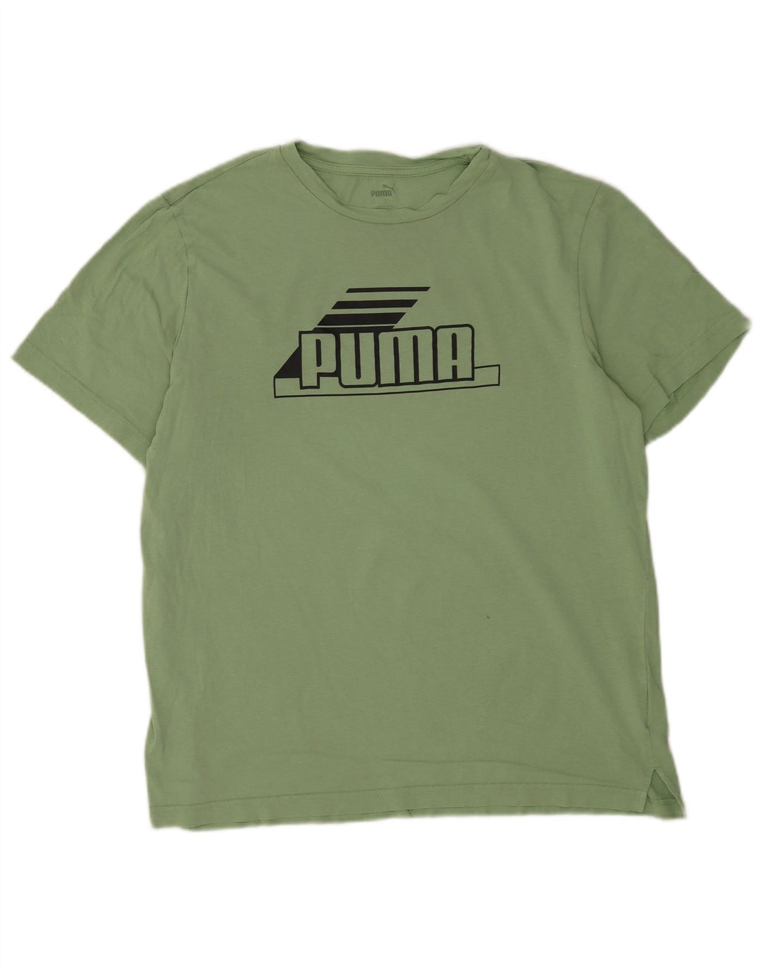 Puma Mens Graphic T-Shirt Top Large Green Cotton