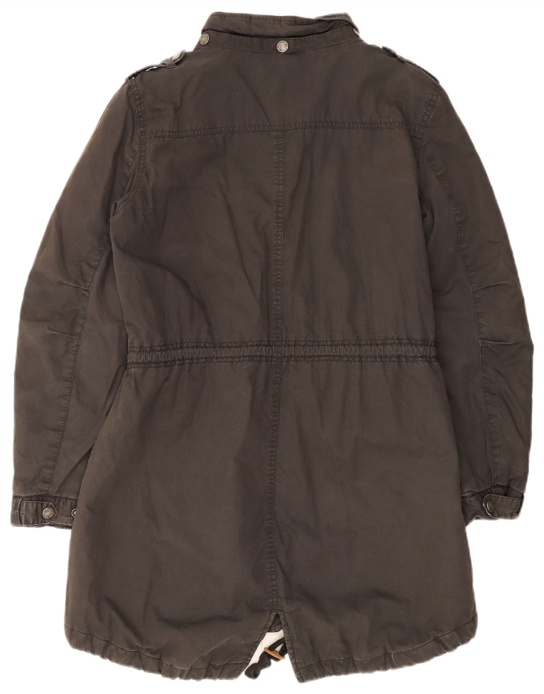 Fat Face Womens Parka Jacket UK 14 Large  Grey Cotton