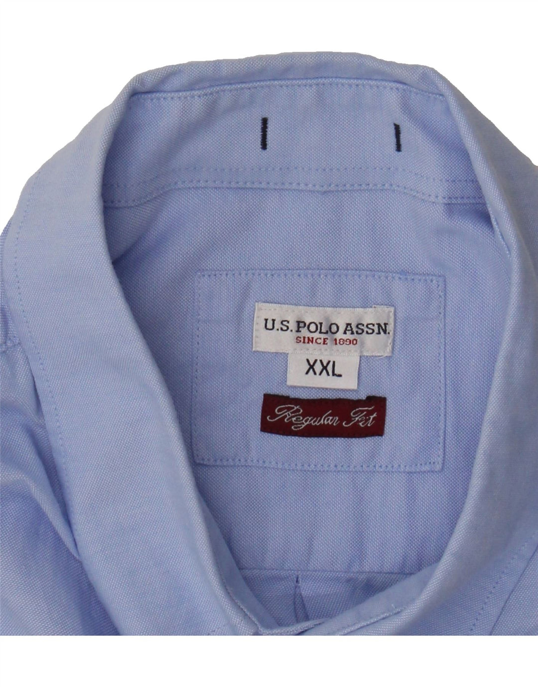 U.S. POLO ASSN. Mens Regular Fit Shirt 2XL Blue Cotton Vintage U.S. Polo Assn. and Second-Hand U.S. Polo Assn. from Messina Hembry 