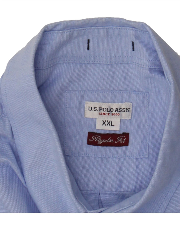 U.S. POLO ASSN. Mens Regular Fit Shirt 2XL Blue Cotton Vintage U.S. Polo Assn. and Second-Hand U.S. Polo Assn. from Messina Hembry 