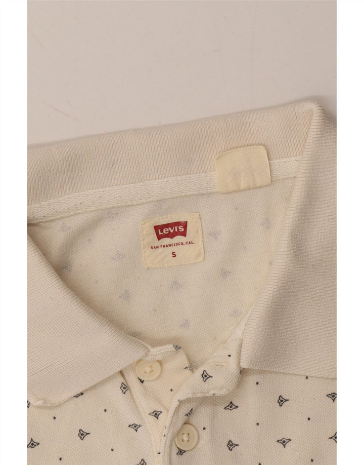 LEVI'S Mens Polo Shirt Small White Spotted Vintage Levi's and Second-Hand Levi's from Messina Hembry 