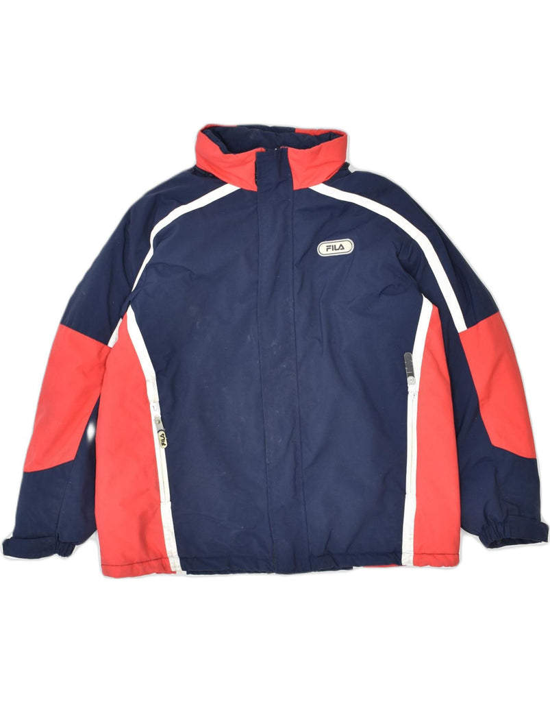 FILA Boys Windbreaker Jacket 11-12 Years Navy Blue Colourblock Nylon | Vintage | Thrift | Second-Hand | Used Clothing | Messina Hembry 