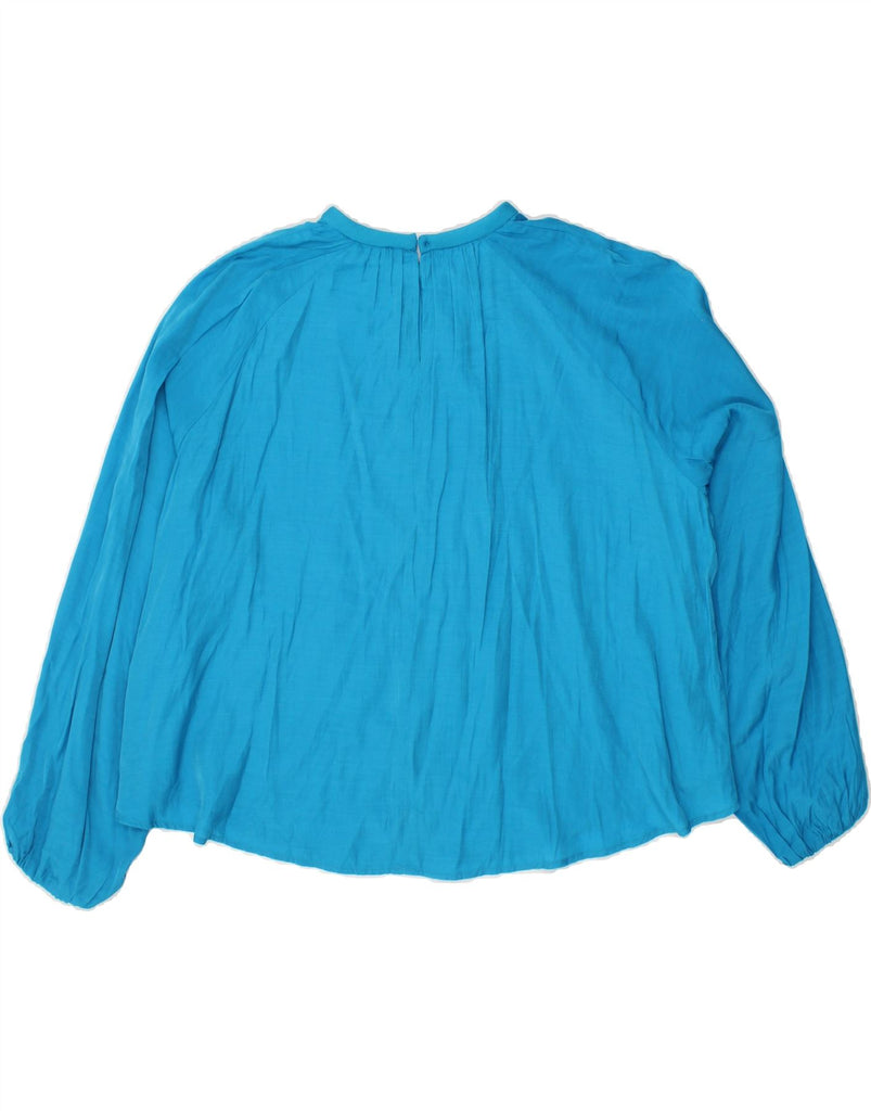 BENETTON Womens Oversized Long Sleeve Blouse Top UK 6 XS Blue Polyester Vintage Benetton and Second-Hand Benetton from Messina Hembry 