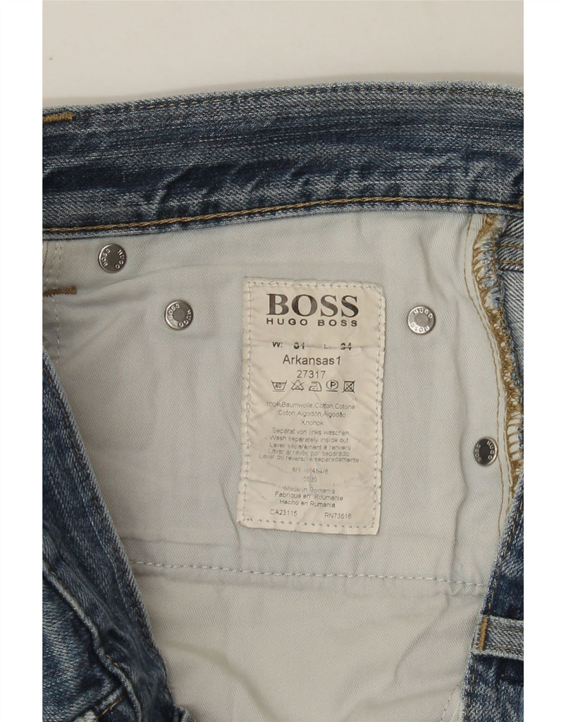 HUGO BOSS Mens Straight Jeans W31 L34 Blue Cotton Vintage Hugo Boss and Second-Hand Hugo Boss from Messina Hembry 