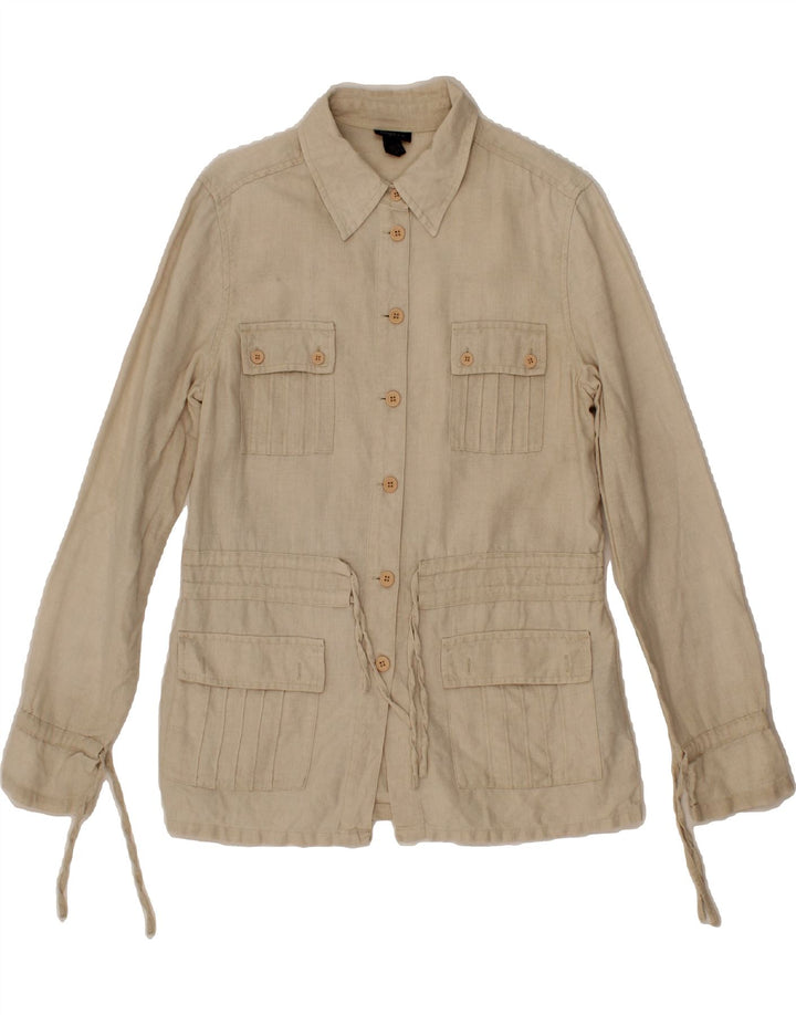 GANT Womens Utility Jacket UK 12 Medium Beige Linen Vintage Gant and Second-Hand Gant from Messina Hembry 
